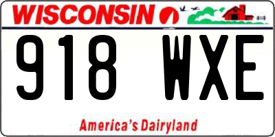 WI license plate 918WXE