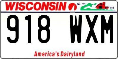 WI license plate 918WXM