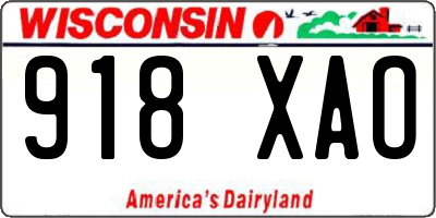 WI license plate 918XAO