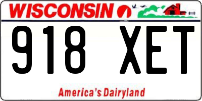 WI license plate 918XET