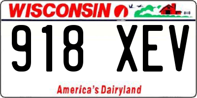 WI license plate 918XEV