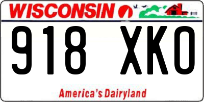 WI license plate 918XKO