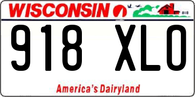 WI license plate 918XLO