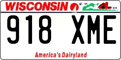 WI license plate 918XME