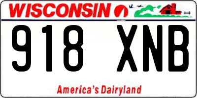 WI license plate 918XNB