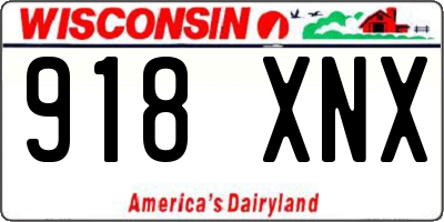 WI license plate 918XNX