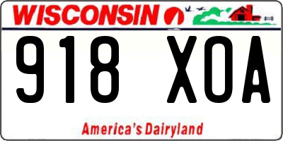 WI license plate 918XOA