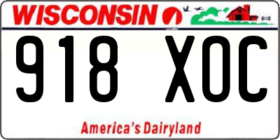 WI license plate 918XOC