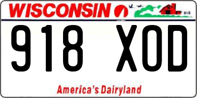 WI license plate 918XOD