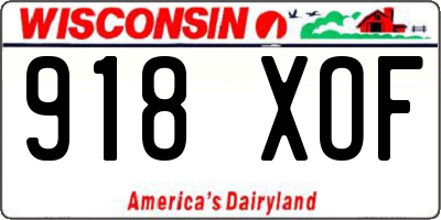 WI license plate 918XOF