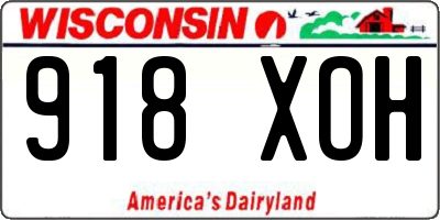 WI license plate 918XOH