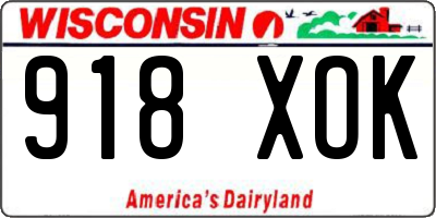 WI license plate 918XOK