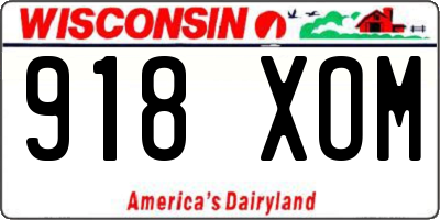 WI license plate 918XOM