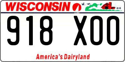 WI license plate 918XOO