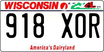 WI license plate 918XOR