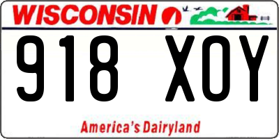 WI license plate 918XOY