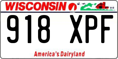 WI license plate 918XPF