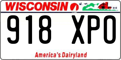 WI license plate 918XPO