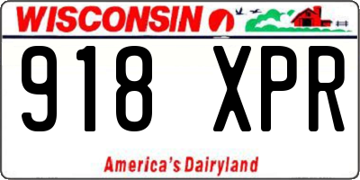 WI license plate 918XPR
