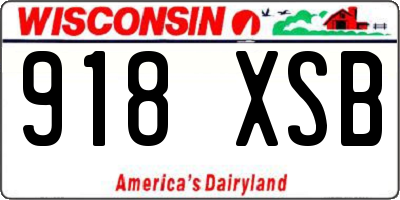 WI license plate 918XSB