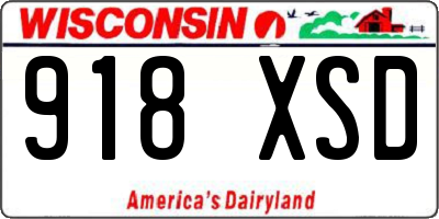 WI license plate 918XSD