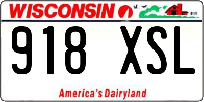 WI license plate 918XSL