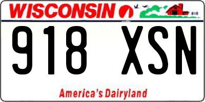 WI license plate 918XSN