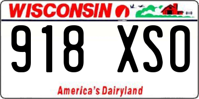 WI license plate 918XSO