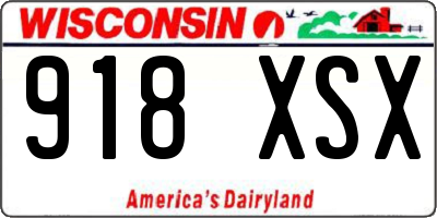 WI license plate 918XSX