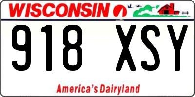 WI license plate 918XSY