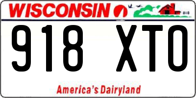 WI license plate 918XTO