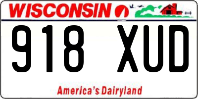 WI license plate 918XUD