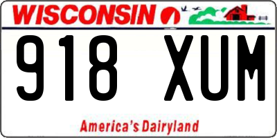 WI license plate 918XUM