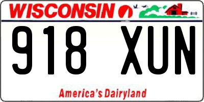 WI license plate 918XUN