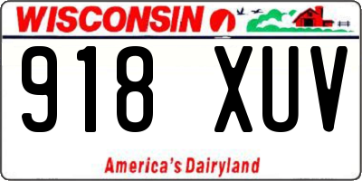 WI license plate 918XUV