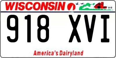 WI license plate 918XVI