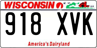 WI license plate 918XVK