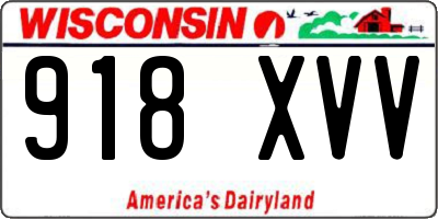 WI license plate 918XVV
