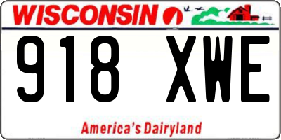 WI license plate 918XWE