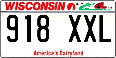 WI license plate 918XXL