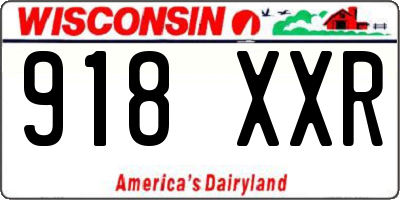 WI license plate 918XXR