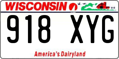 WI license plate 918XYG