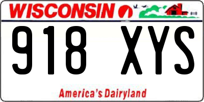 WI license plate 918XYS