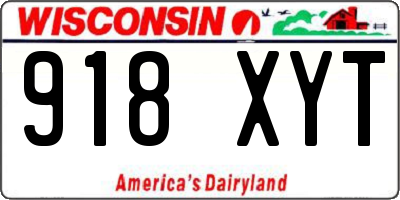 WI license plate 918XYT