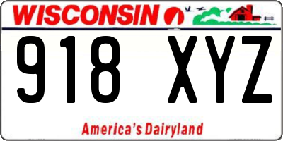 WI license plate 918XYZ