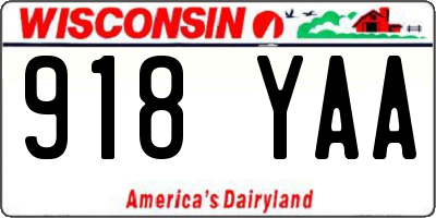 WI license plate 918YAA