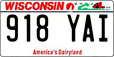 WI license plate 918YAI