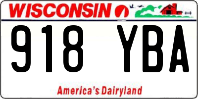 WI license plate 918YBA