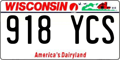 WI license plate 918YCS