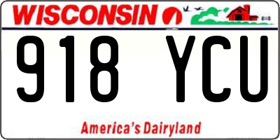 WI license plate 918YCU